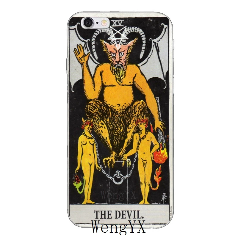 Тонкий силиконовый мягкий чехол для телефона Tarot Cards The Devil Samsung Galaxy S3 S4 S5 S6 S7 edge S8 S9