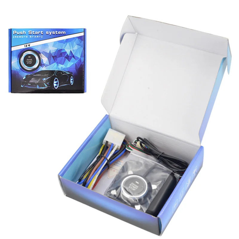 12V Car Alarm One Start Stop Button  auto Engine Push No RFID Lock Keyless Entry System  Lock Anti-theft System RU In Stock