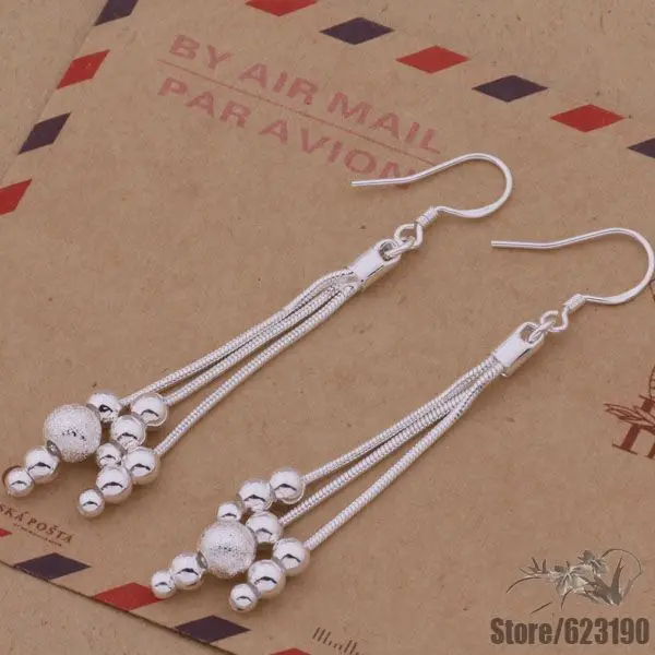 Посеребренные серьги AE322Silver модные серебряные украшения красивые бусины