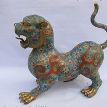 Bi002457 Китай Regius Pure Bronze Copper перегородчатой Лаки Тигр Королевских Львов статуя