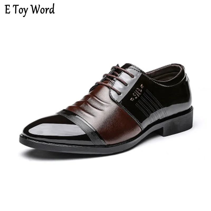 Brand Patent Leather Shoes Men Oxfords Men�s Flats Formal