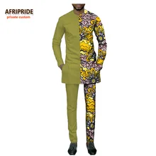 african casual suit for men AFRIPRIDE private custom full sleeve o-neck top+ankle-length pant slim men’s autumn suit A731604