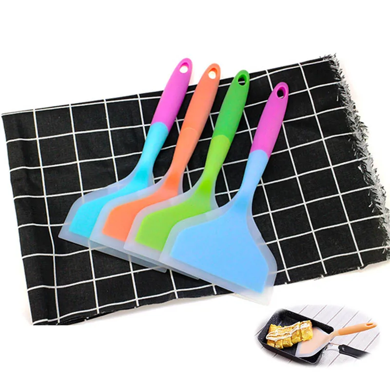

1PC Silicone Wide Non-stick Egg Roll Spatula Meat Turners Pizza Shovel Food Scraper Heat Resistant Kitchen Cooking Utensils