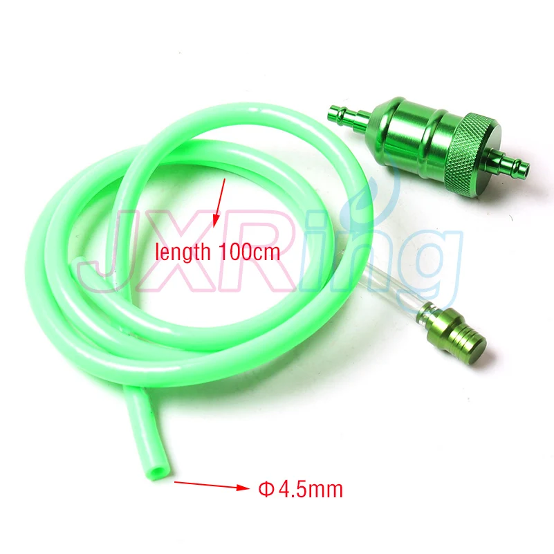 Зеленый газ Кепки нефти, вентиляционные + подачи топлива Нефтяной Шланг топлива трубы + Алюминий масляный фильтр набор для Байк велосипед