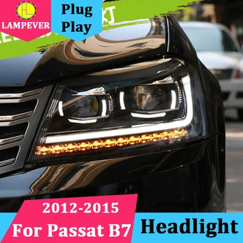 

Car Styling for VW Passat B7 Euro Version 2011-2015 Headlights Dynamic turn signal Passat B7 Headlight DRL H7 Hid Bi Xenon Beam