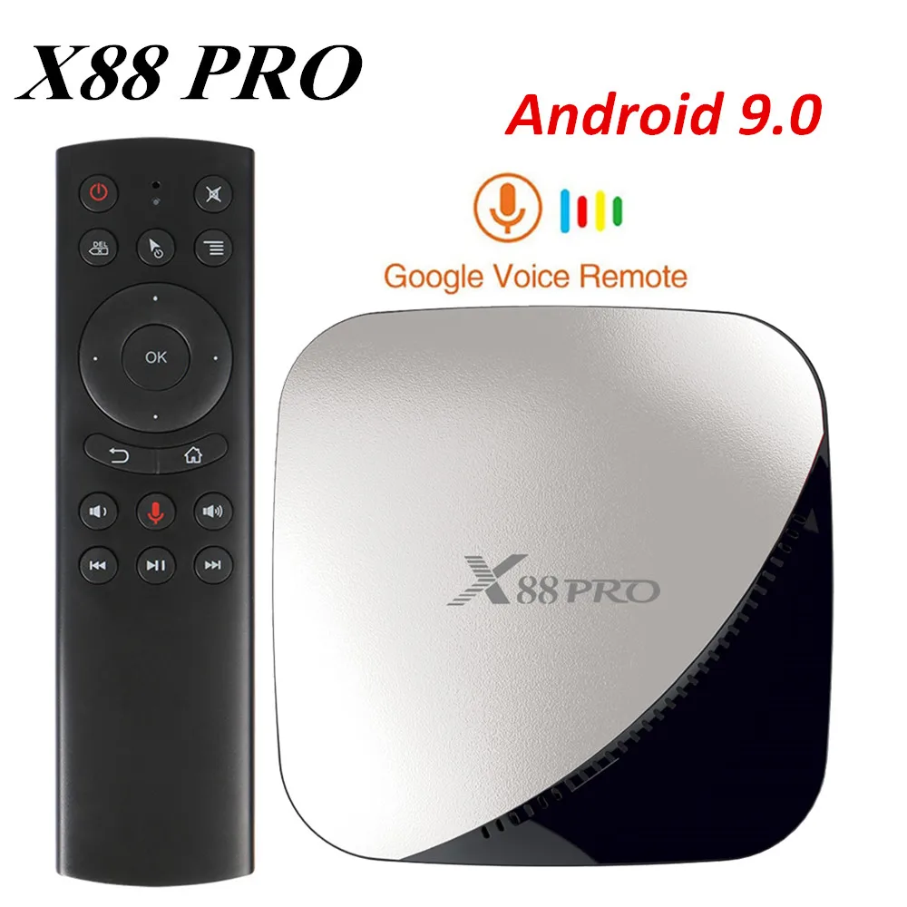 X88 PRO Android 9,0 tv Box 4 ГБ ОЗУ 32 Гб 64 Гб ПЗУ Google Voice Rockchip RK3318 четырехъядерный 2,4 и 5G Wi-Fi YouTube 4 K H.265 X88PRO