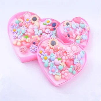 

12-36pcs Cute Cartoon Rings Toys for Baby Girls Pretend Play Game Colorful Kids Beauty Fashion Birthday Party Gift Kawaii