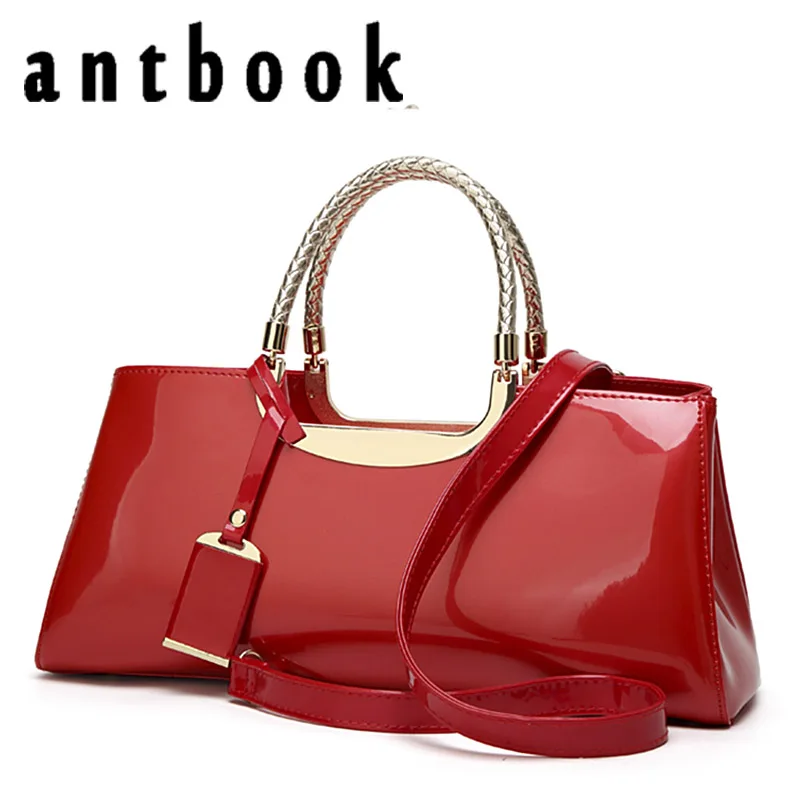 Luxurious Women Handbag Brand Design Patent Leather Solid Evening Bags High Quality Messenger Crossbody Bag For Women Bride Tote