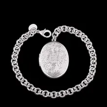 Fina del verano del estilo de plata chapada pulsera 925-sterling-silver joyería bijouterie rahmen pulseras de cadena para mujeres hombres SB349