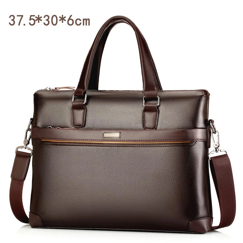 Хит, модная мужская сумка, мужская деловая сумка, портфель, мужская сумка на плечо, высокое качество, дизайнерские сумки для ноутбука с ручными ручками - Цвет: brown
