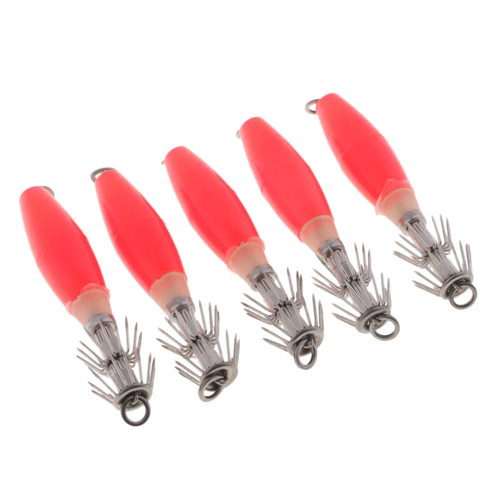 5pcs Sea Fishing Squid Hooks Octopus Hook Saltwater Fishing Lure Hard Bait Gancho de calamar le calmar crochet