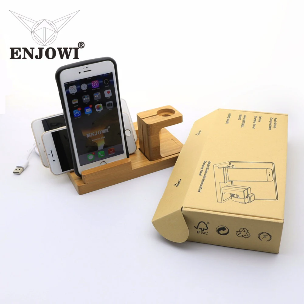 Bamboo Wood Charge Multi function Pen Watch Phone Stand