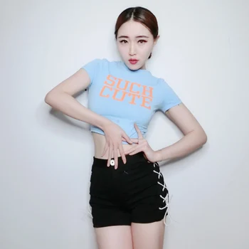 

Jazz Dance Costume Women Hip Hop Dance Clothes Nightclub Rave Party DJ Costumes Tops And Shorts Performance Stage Wear DQL394