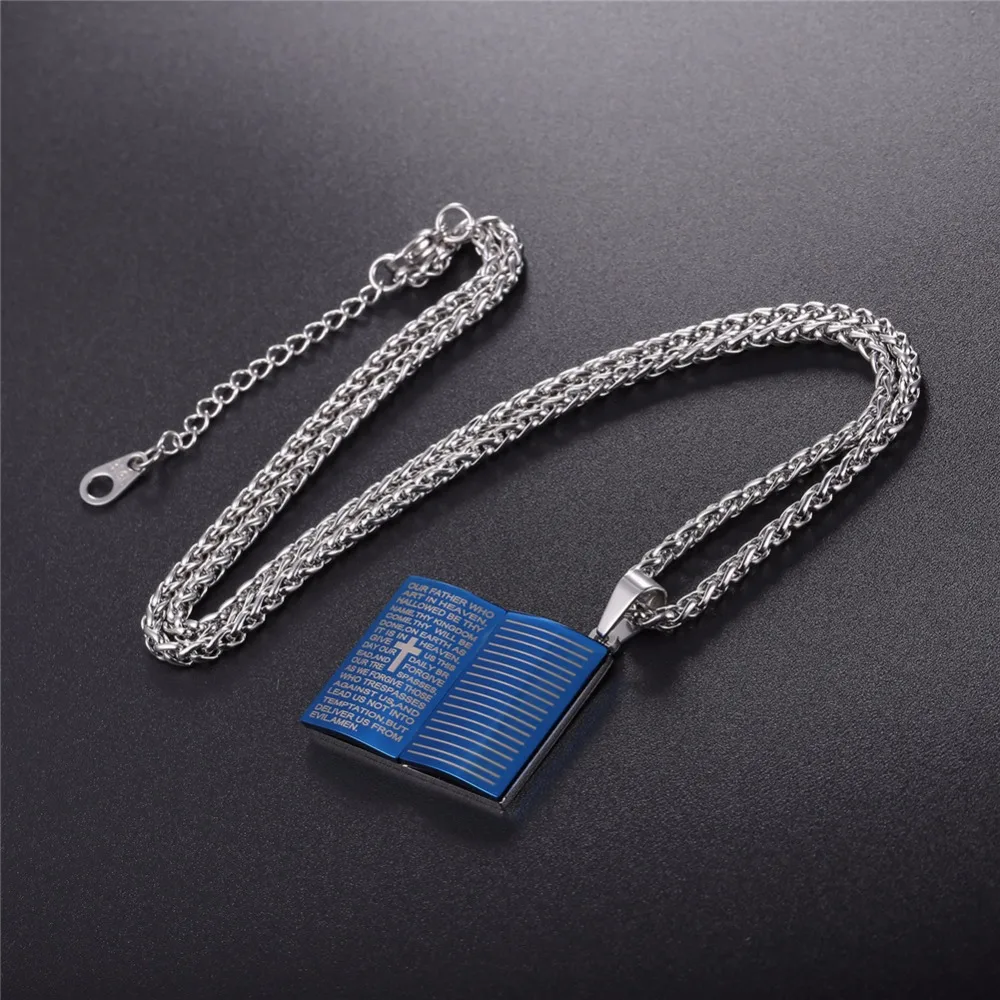 Jesus Blue Holly Bible Necklace Image 4