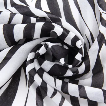 Ladies Long Zebra Printed Chiffon Scarf For Women Silk Scarf Shawl For Winter Cachecol Feminino Fashion Scarves Cloth Accesorry 10