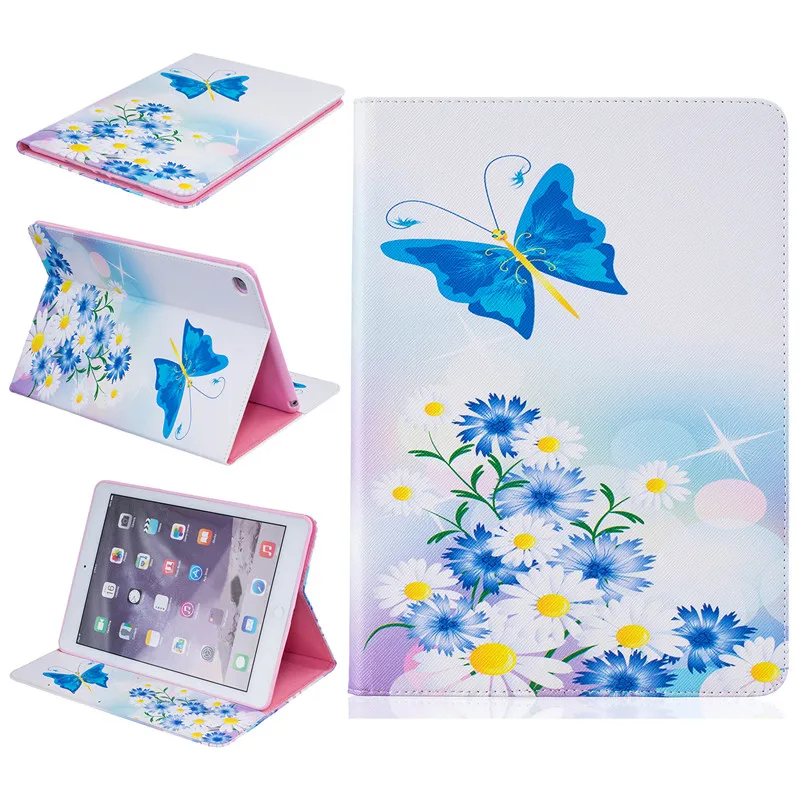 Cute Bear Case PU Leather For Ipad Air 2 Case Butterfly Flower Stand Tablet Cover 9.7 Inch Wallet Fip Case For Apple Ipad 6 Case (7)