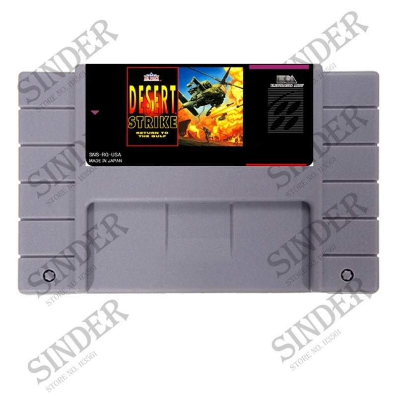 

Desert Strike English Edition 16 bit Big Gray Game Card For NTSC Game Player