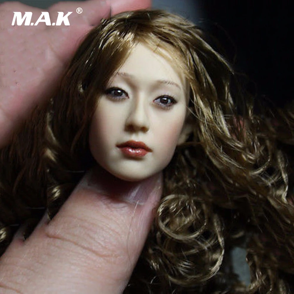 

1/6 Female Long Curls Hair Girl Head Sculpts Model Toys For 12" Action Figure Body Accessory