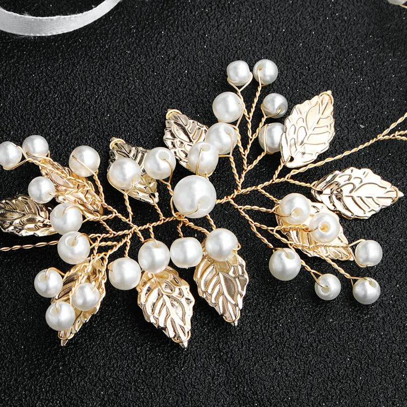 2019 Newest Gold Leaves Pearls Wedding Belts and Sashes Alloy Bridal Sash Wedding Dress Accessories for Ladies 2019 Newest Gold Leaves Pearls Wedding Belts and Sashes Alloy Bridal Sash Wedding Dress Accessories for Ladies