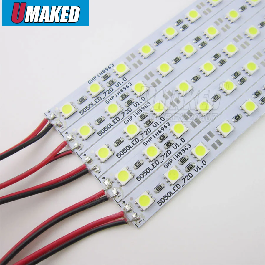 50 см DC12V 36 светодио дный s SMD5050 светодио дный Жесткий Жесткая свет 7,2 Вт Светодиодные ленты крючок белый/теплый белый кабинет декоративные