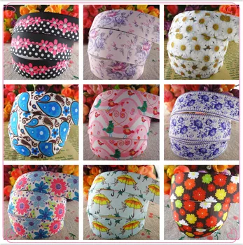 

18092712, 7/8" 22mm 5 yards flowers printed grosgrain ribbons DIY hair bows handmade materials