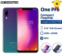 Umidigi One Pro 5,99 "19:9 полный Экран мобильного телефона Helio P23 Octa Core 4 GB 64 GB 16MP + 12MP двойной Камера Face Unlock NFC Touch ID