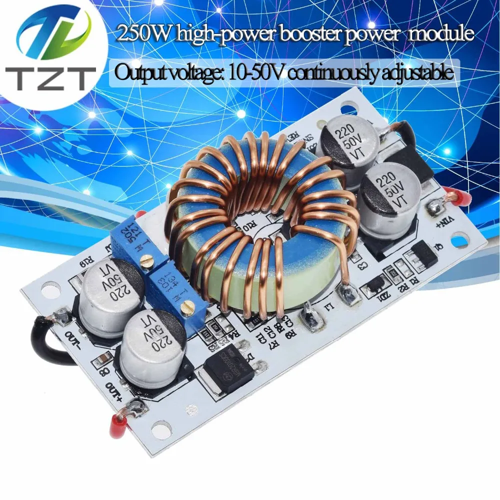 

TZT DC DC Boost Converter Constant Module Current Mobile Power Supply 250W 10A LED Driver Module Non-isolated Step Up Module