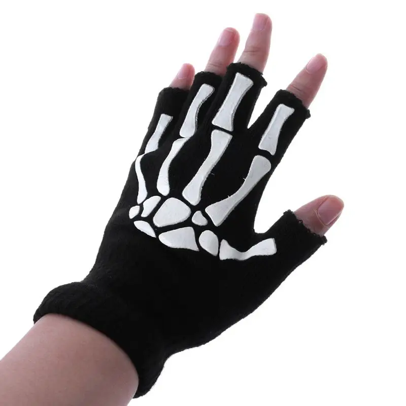 Cycling Gloves Kids Outdoor Sports Bicycle Half Finger Skeleton Soft Protective For cycling hiking skating Gift