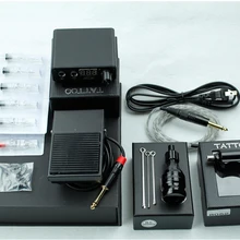 Полный комплект татуировки машины татуировки черный набор блок питания ручки тела художественные инструменты набор татуировки перманентный макияж набор татуировки