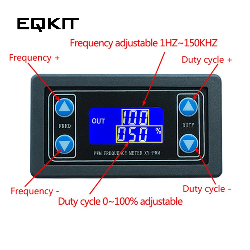 

1HZ~150KHZ Signal Generator Digital Display PWM Pulse Frequency Duty Ratio Adjustable Square Wave Rectangular Signal Generator