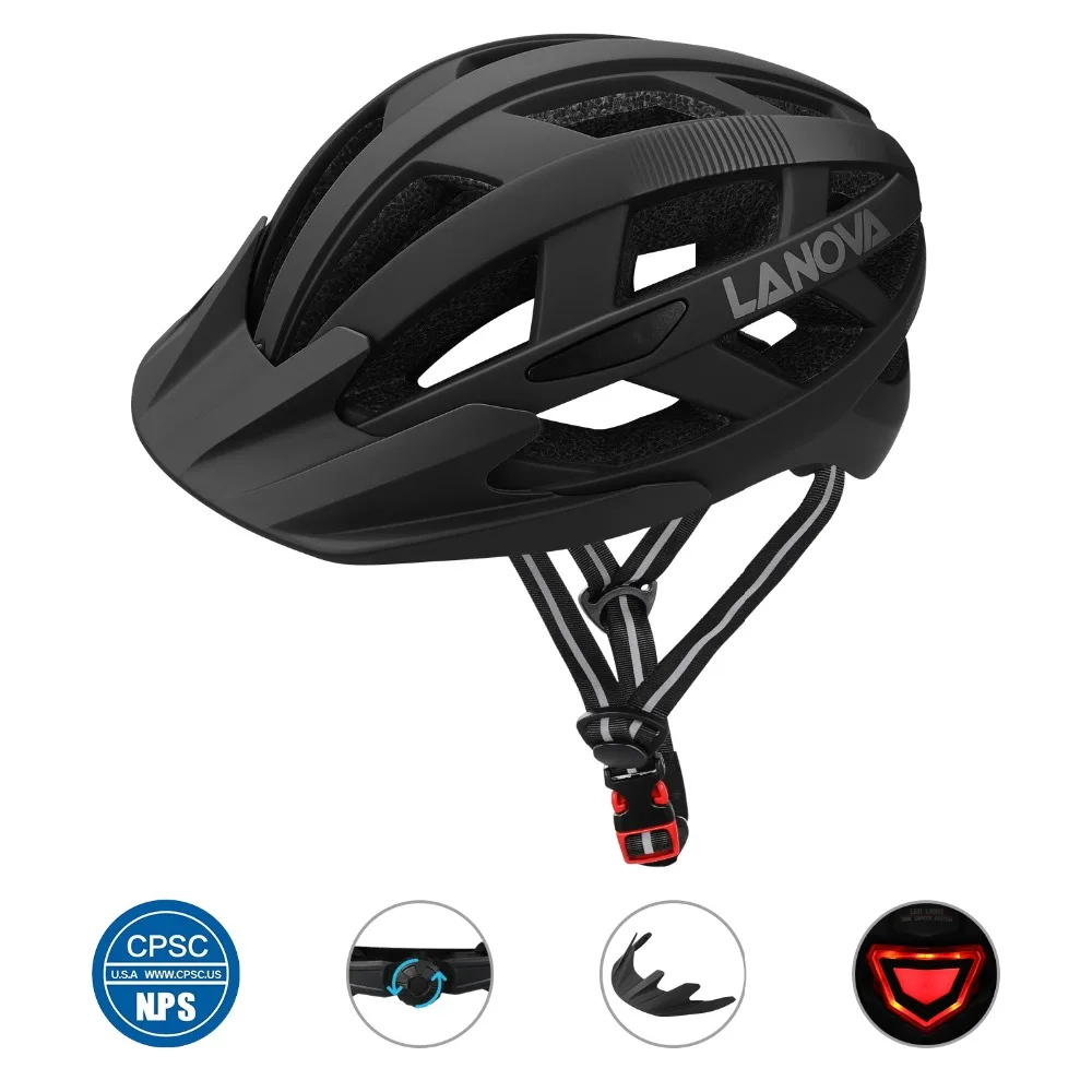 

LANOVA professional bicycle helmet mountain bike cycling helmet riding road bike helmet men and women modelsLED USB charging