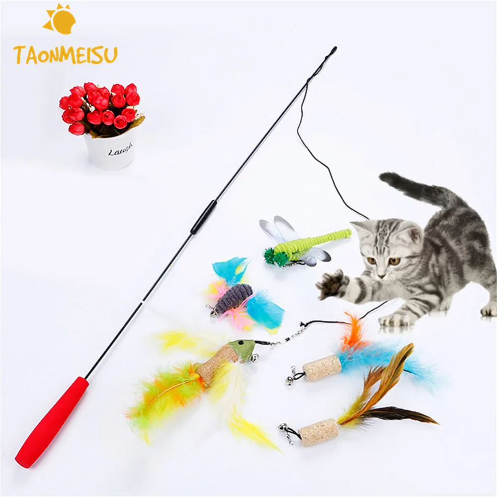 Cat Catcher Teaser Rod Two Sections Joint Pets Stick Cats Trainning