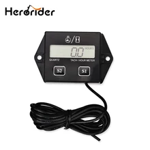 For Motorcycle Car Boat Digital Engine Tachometer Tach Hour Meter Digital Tachometer Gauge Inductive Rpm Meter LCD Display