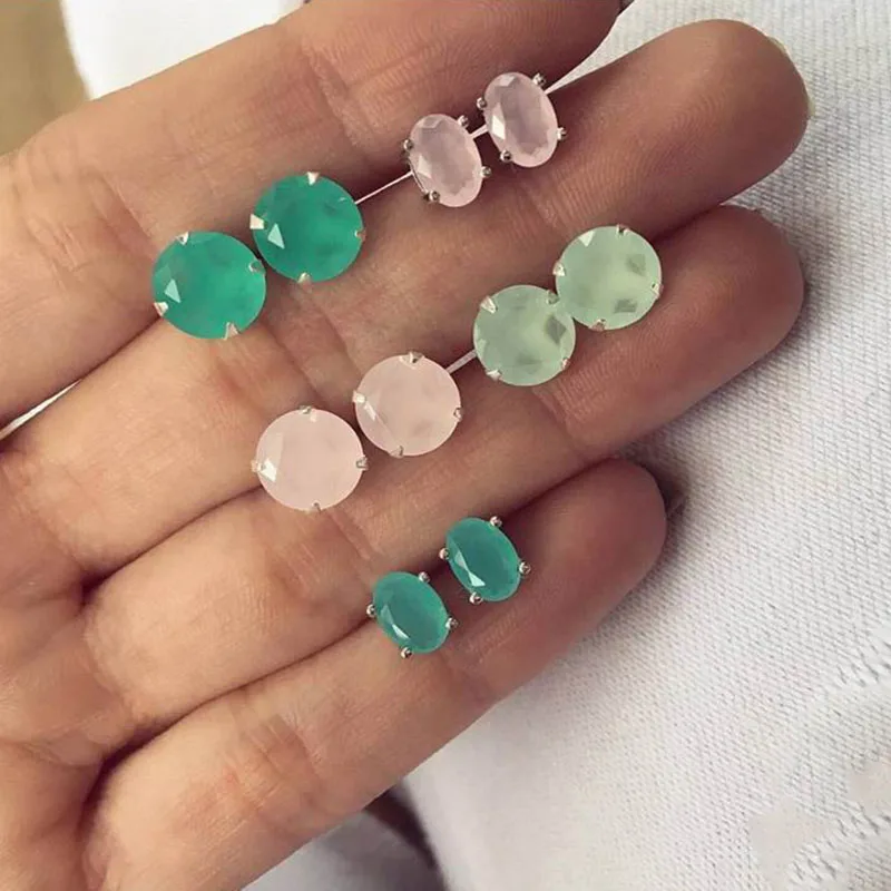 

Gothic Crystal Stud Earrings for Women Zinc Alloy Punk Retro Fashion Woman Earrings 2018 Female Earrings Set Jewellery Trend