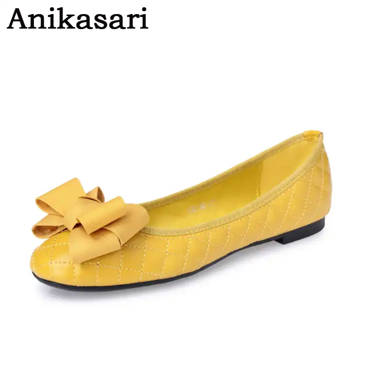 ladies yellow flats