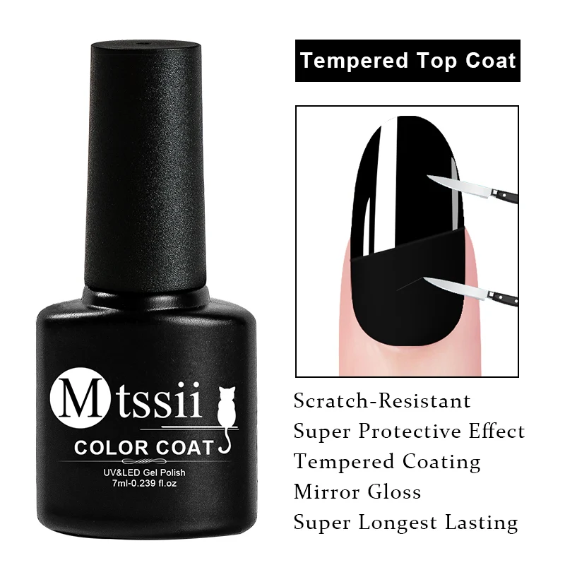 

Mtssii Base and Top Coat Gel Nail Polish UV 7ml Brust Peel off Tempered Soak Off Primer Gel Polish Gel Lacquer Nail Art Manicure