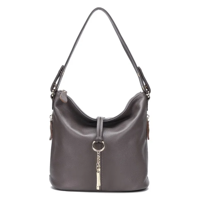 ZENCY, натуральная кожа, женские сумки через плечо, маленькая сумочка, женская сумка с длинной ручкой, верхний слой из воловьей кожи, белая, серебристая, серая сумка - Цвет: Темно-серый