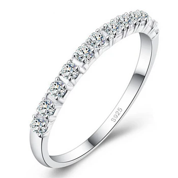Anillo De Plata De Ley 925 con diamantes De imitación, anillo De boda con piedras preciosas, para mujeres