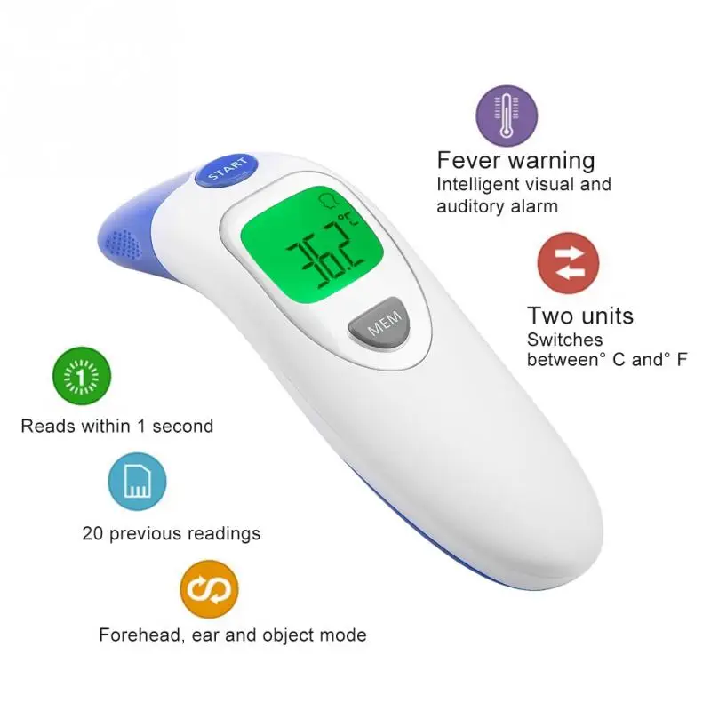 Ручной Детские лоб и Ухо Цифровой термометр инфракрасный термометр для взрослых уха термометр