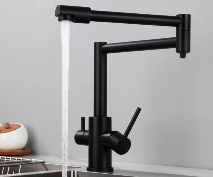  Filter Kitchen Faucet Drinking Water Single Hole Black Hot and cold Pure Water Sinks Deck Mounted M - 32958768301