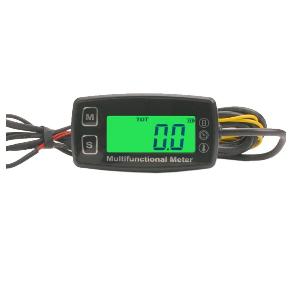 BRAPILOT Digital Tach Maintenance Hour Meter Tachometer Thermometer Temperature Gauge with Backlit for ATV UTV Dirt Bike Motorcycle Outboards Snowmobile Generator Mower PWC Marine Boat.