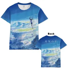 Аниме Weathering with you Tenki No Ko футболка для мужчин и женщин с коротким рукавом летнее платье мультфильм футболка