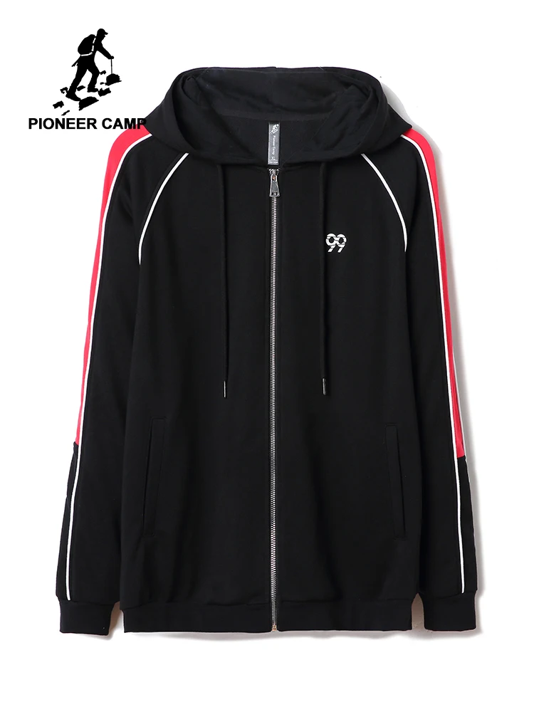 

Pioneer Camp Spring Autumn Hooded Jackets Causal Men Basic Jackets Coats Sweater Zipper Jackets Bomber Male 2019 AJK902110