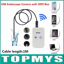 USB endoscope camera with wifi box TM WE9 1m Cable 9mm Lens wifi pinhole camera endoscope