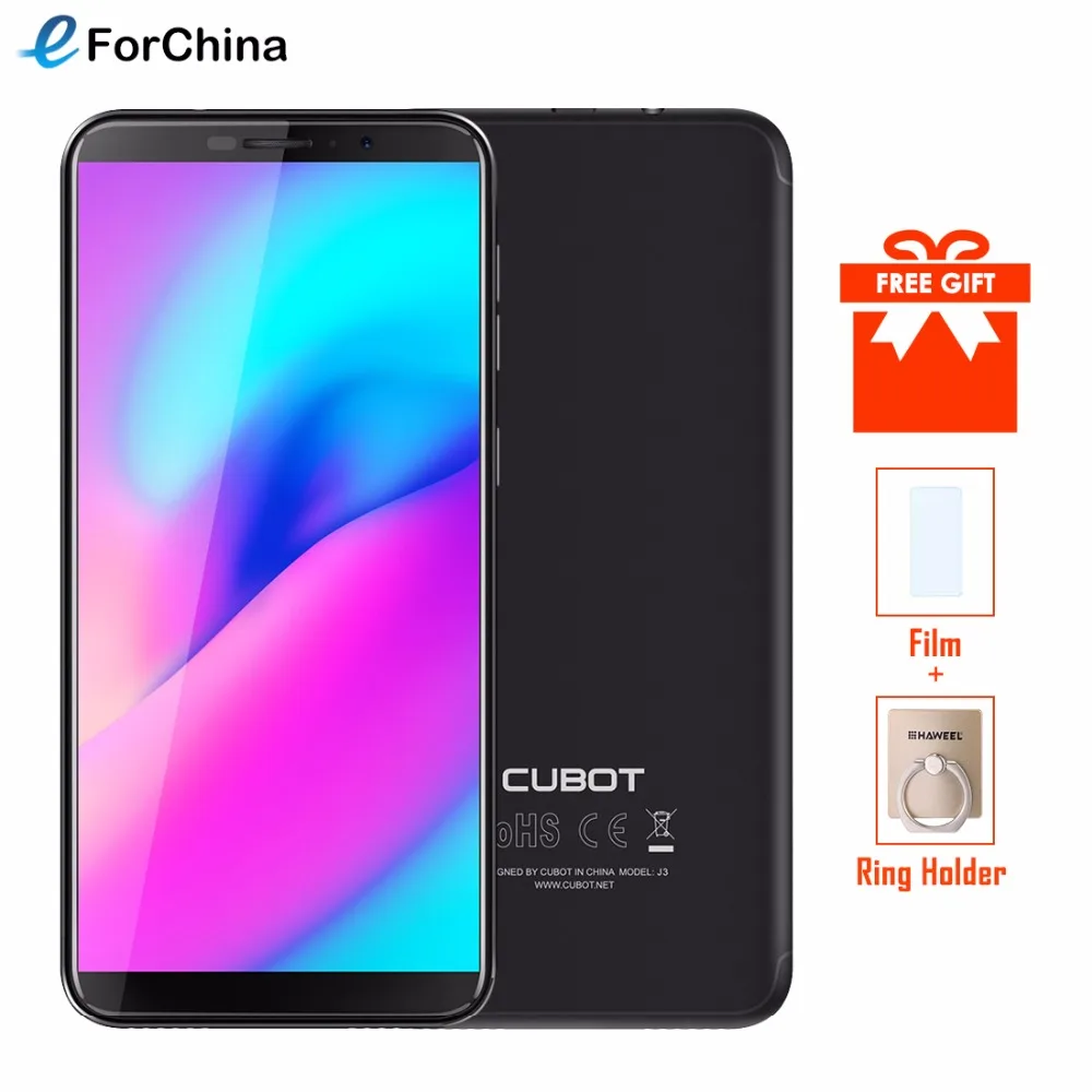 

Cubot J3 MT6580 Quad Core Smartphone Android GO 5.0" Mobile Phone 1G RAM 16G ROM Dual Back Camera 2000mAh 3G Cellphone Face ID