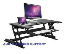 VZM-LD02 Height Adjustable Sit/Stand Desk Riser Laptop Desk NotebookWith Strechable Keyboard Tray