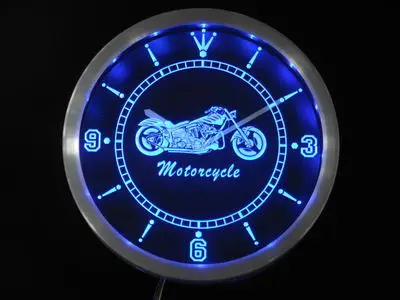 Неоновые светодиодсветодиодный настенные часы nc0355 для мотоциклов и
