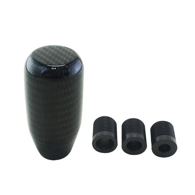 Universal 100 Real Carbon Fiber Car Gear Knob Straight Black Shift