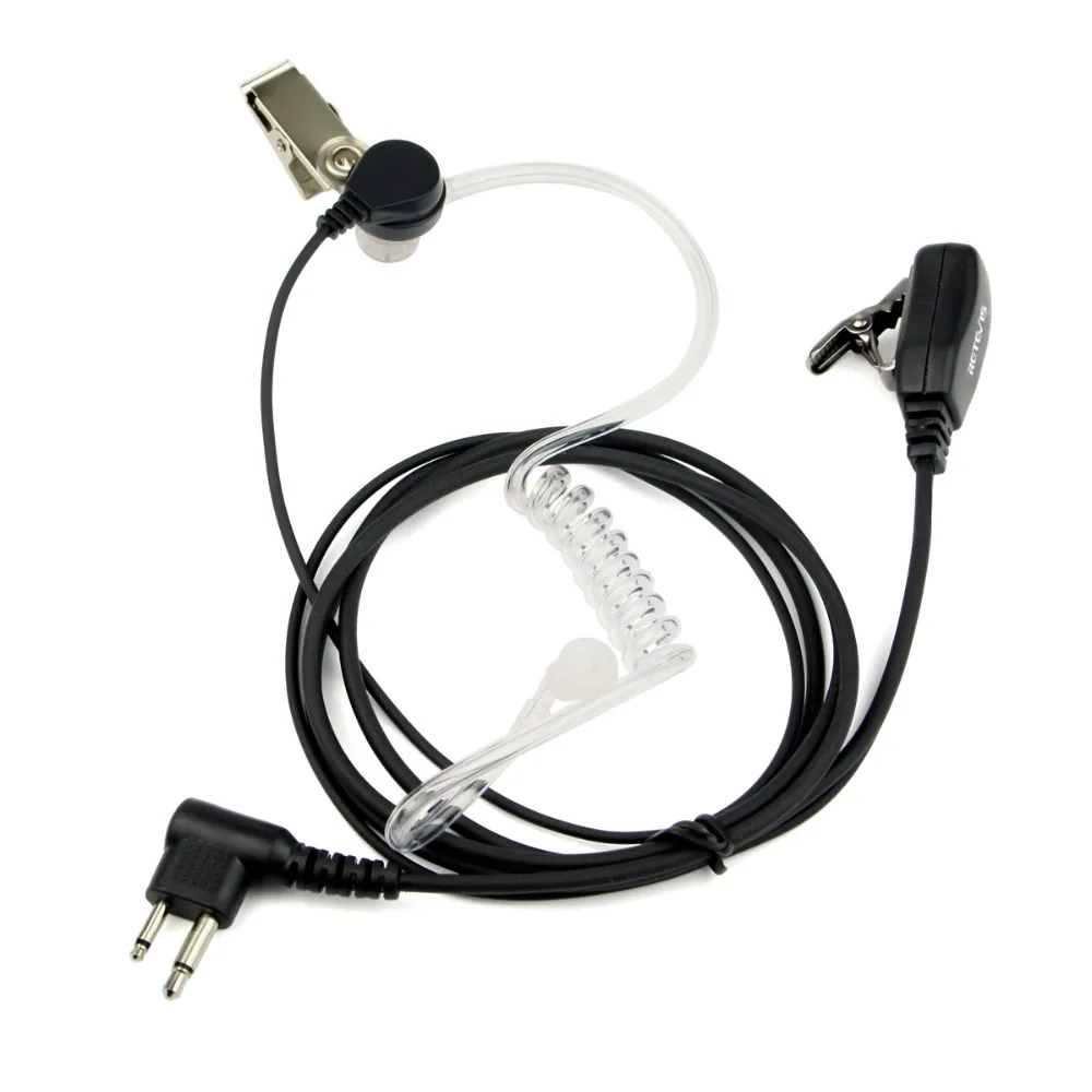 Retevis 2 Pin Акустическая трубка наушник PTT MIC шумоподавление Скрытая гарнитура для