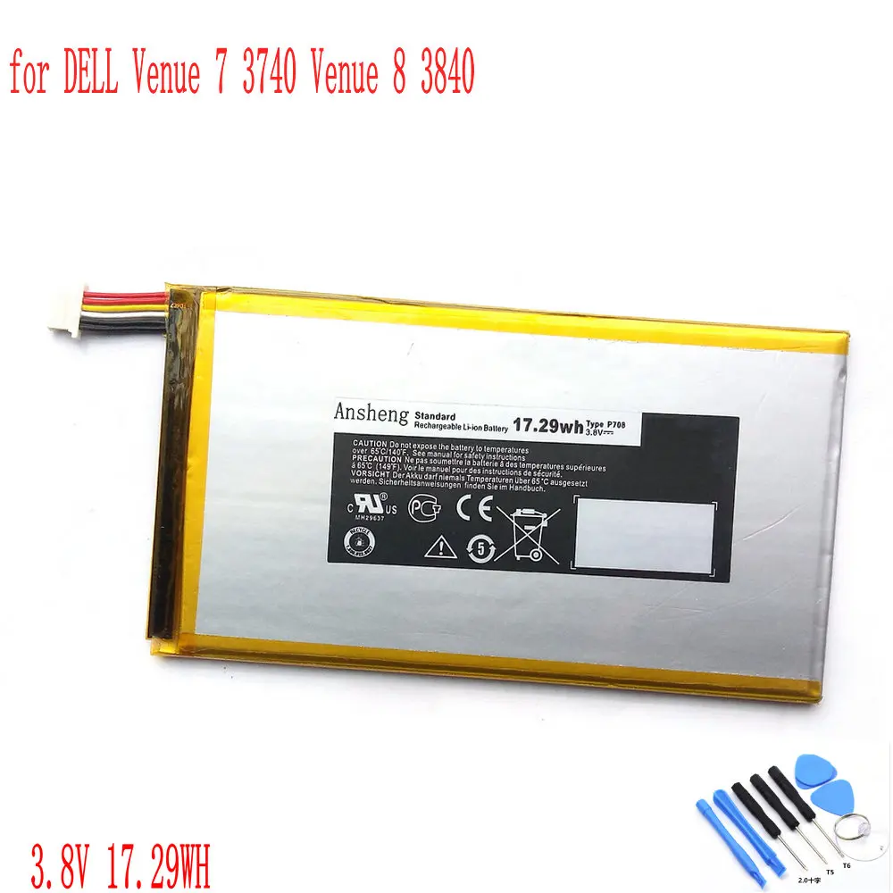 Аккумулятор P708 100% мА · ч для DELL Venue 7 4550 8 3740 0YMXOW 3840 в 17 29 Вт аккумулятор планшета |